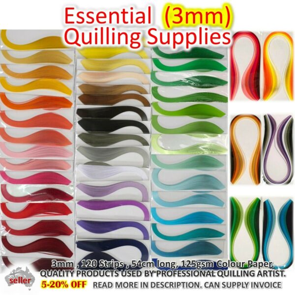 3mm 54cm PAPER QUILLING STRIPS
